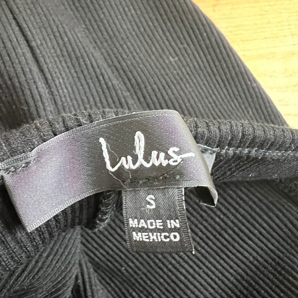 Lulus Dress Bodycon Ribbed Mini Size Small Black Ribbed Knit‎ Spaghetti Strap - Picture 6 of 9